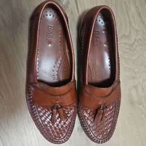 G.H. Bass Sherman Tassel Woven Loafer Brown Leather Size 9M - Made In Brazil